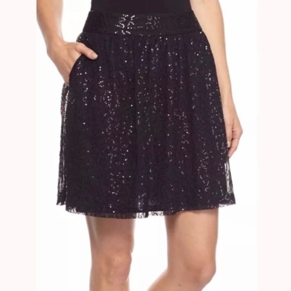 Cynthia Rowley Sequin Skirt Black Size 4 EUC